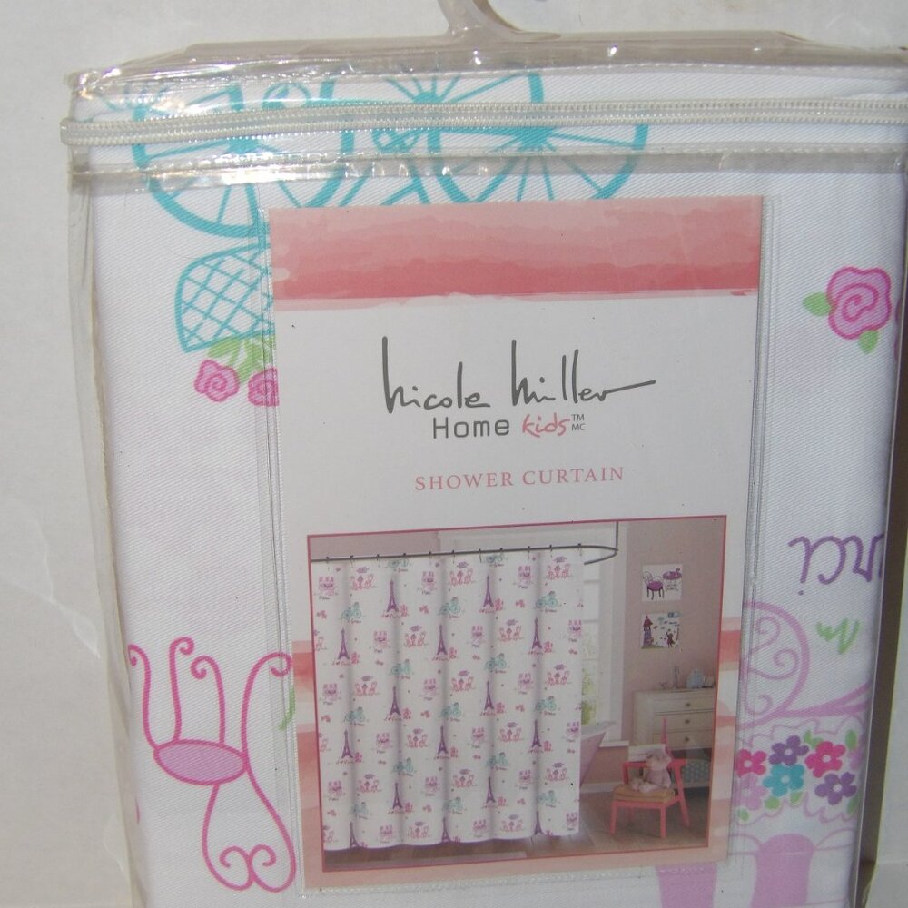Nicole Miller Kids Shower Curtain I LOVE PARIS